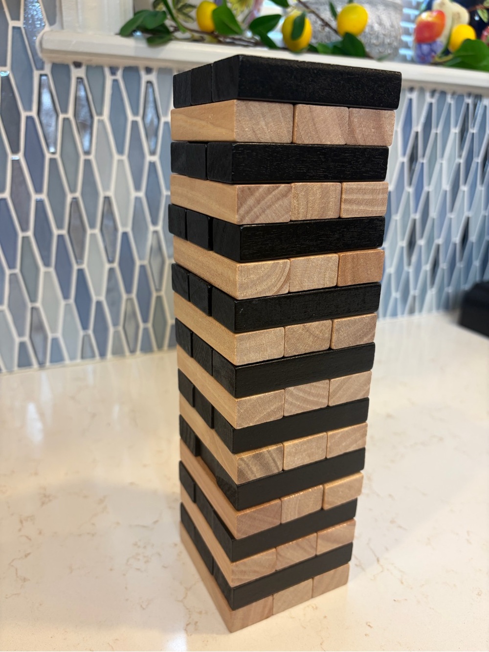Adult Jenga Game - Black and Natural Wood - Picture 4 of 4